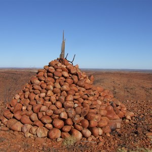 Cairn at the summit of the Sir Frederick Range.