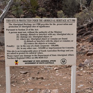 Chambers Gorge Aboriginal Engraving Site Sign