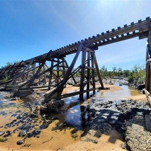 The all wooden train bridge