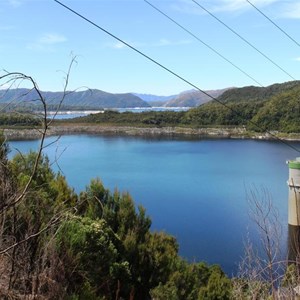 View over the lake near the retaining wall
