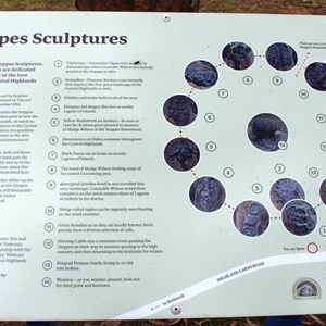 A sign describing the sculptures