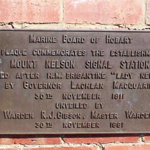 A plaque on the old signal station building