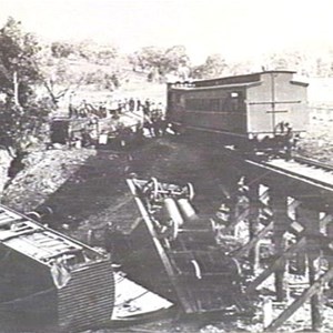 Train derailment Harvey's Gully 1911