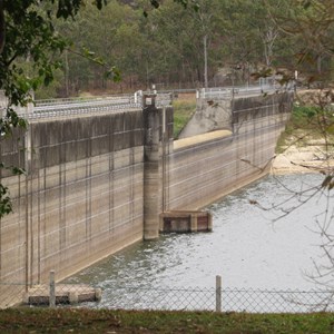Upstream face and spillway