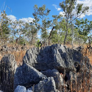 Rillenkarren fluting on boulder