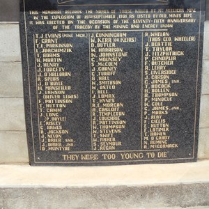 Tragic list of those miners killed in 1921.