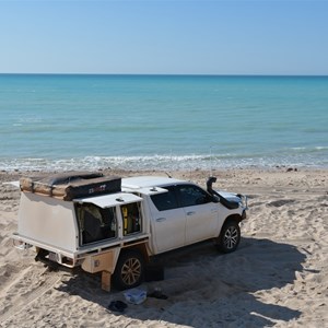 Camped on the beach at the creek area.
