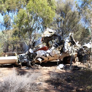 Wreckage of a plane crash on the station
