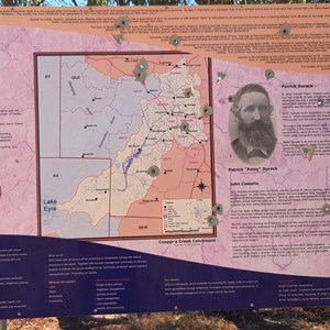 The history board has been used for target practice