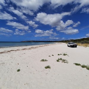 Blindingly white sand