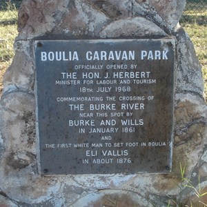 Burke and Wills sign at Caravan Park