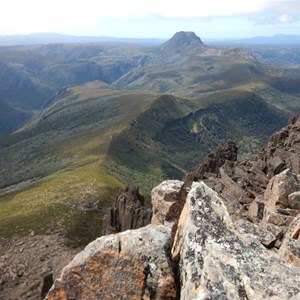 Barn Bluff - View of Cradle Mountain - Overland Track
