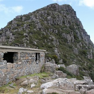 Stone Hut just below the summit peak