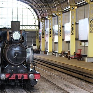A steam locomotive at the end of its run,