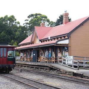 Strahan station after the departure of the train