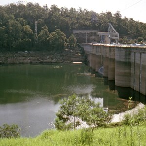 Upstream face of dam wall