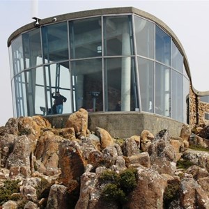 The observation shelter on Mount Wellington