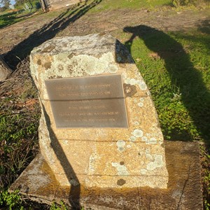 Memorial plaque at school site