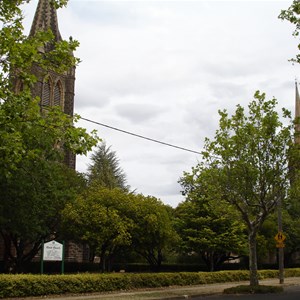 The two churches on "Church Hill" in the main street.