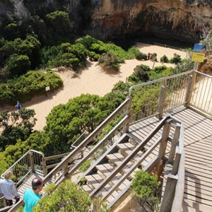 Stairway to the sheltered beach