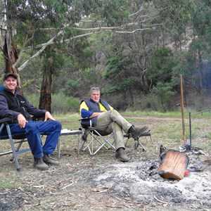 Enjoying the fire at Eaglevale
