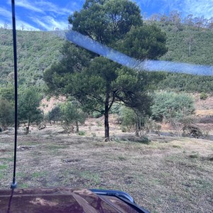 River campsite just off the road