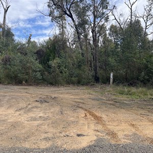 Gravel pit stop off the road.