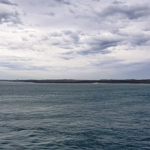A distant Point Lonsdale viewed from the Spirit of Tasmania