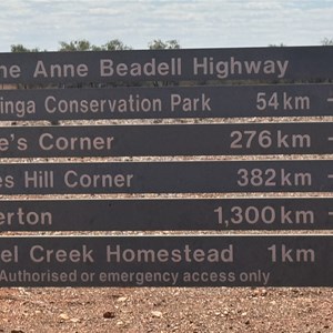Intersection with information signs