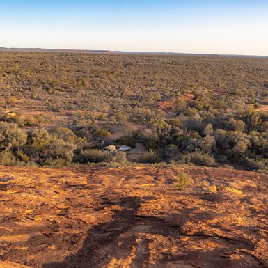 View from top of rock (camp below)