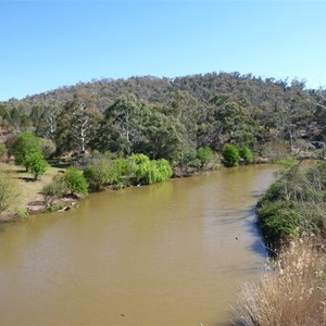 Upstream of bridge