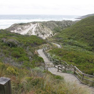 View of walk down to beach