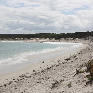 The beach from the west side of the Caravan Park