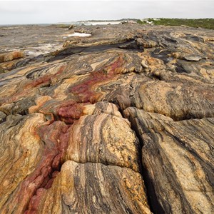 Convoluted rocks on headland