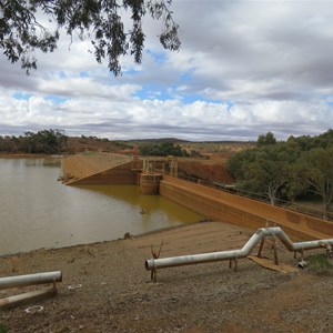 Upstream face of dam wall