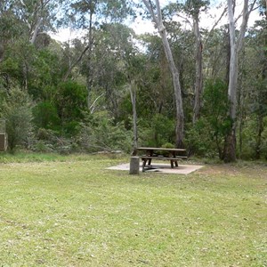 Mooraback camp, open grassy area and firepits