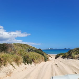 Entering the beach