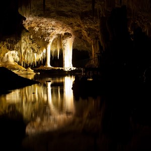 Inside lake cave