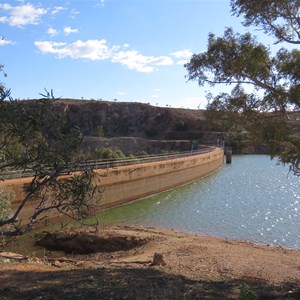 Upstream face of dam wall