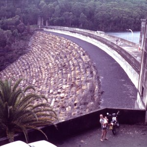 Cyclopean sandstone blocks in dam wall