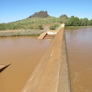 Overfall spillway on the dam wall