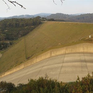 Downstream face of dam