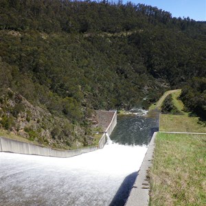 Spillway chute leading to plunge pool