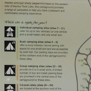 Martins Tank Campground - site descriptions