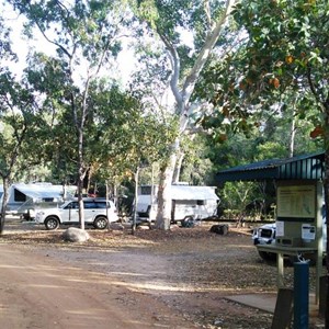 Caravan spaces are located near the entrance.