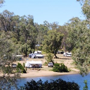 East camping area viewed from west bank