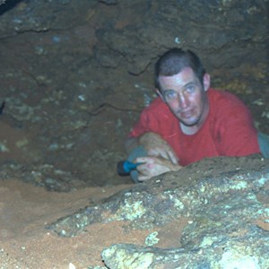 Climbing out of lower chamber