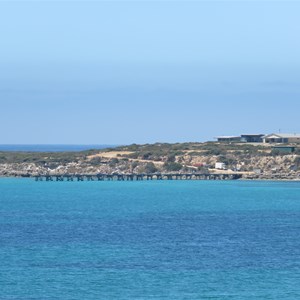 View across bay to jetty