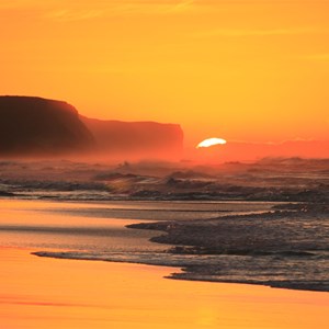 Sunrise at start of the cliffs
