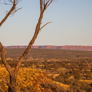 Sunset views from lookout towards Kings Canyon